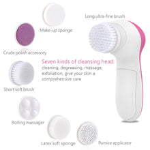 Load image into Gallery viewer, Portable Waterproof 7-in-1 Electric Facial Massager Cleaner (Rose Red)