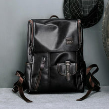 Load image into Gallery viewer, Men's Leather USB Charging Backpack - Anti Theft