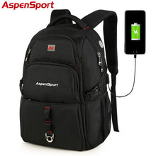 Load image into Gallery viewer, Men's Water Resistant Backpack with USB Charging &amp