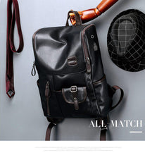 Load image into Gallery viewer, Men's Leather USB Charging Backpack - Anti Theft