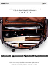 Load image into Gallery viewer, Men's Leather USB Charging Backpack - Anti Theft