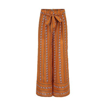 Load image into Gallery viewer, Print Wide Leg Pants Women Casual Pants Trousers High Waist Tie Belt Beach Summer Pants Female Clothes Pantalon Palazzo Pant