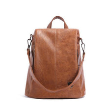 Load image into Gallery viewer, Women's Leather Anti Theft Backpack