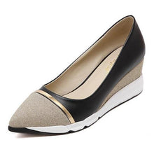 Load image into Gallery viewer, HEE GRAND Women's Wedges Pumps Women Slip-on Shoes Pointed Toe Woman Solid Shoes Slip-on Ladies Shoes 34-39 XWD6440