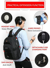Load image into Gallery viewer, Men's Water Resistant Backpack with USB Charging &amp;amp
