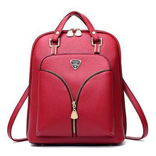 Load image into Gallery viewer, Women's Anti Theft Leather Backpack
