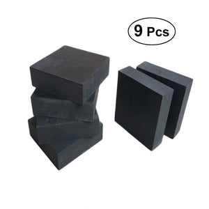 9pcs Shock Absorption Pot Feet Table Furniture Cushion Pads Buffering Blocks Black 50 x 50 x 50mm