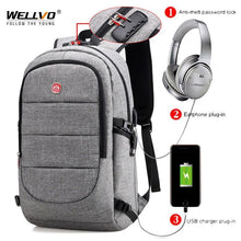 Load image into Gallery viewer, Men's External USB Charging Backpack &amp; Headphone Plug - Anti Theft - Large Laptop Bag

